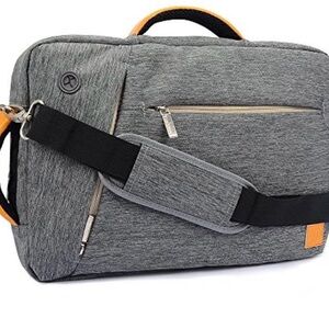 Van Goddy unisex canvas computer/Laptop backpack with leather accent & handles